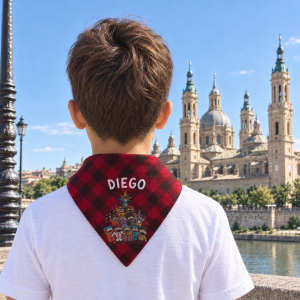 Cachirulo Zaragoza con Cabezudos Infantiles y virgen Cachirulo Zaragoza con Cabezudos Infantiles y virgen